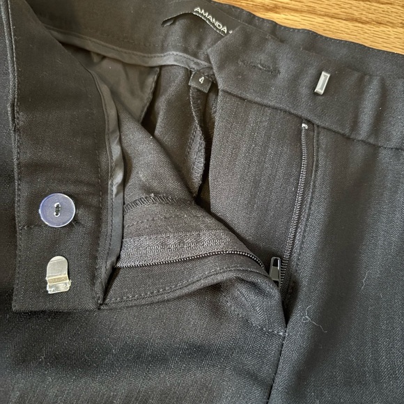 NWOT Size 4 Mid Rise Pinstriped Wide Leg Work Pant - Picture 4 of 6